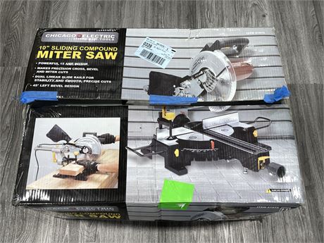 10” SLIDING COMPOUND MITER SAW (USED ONCE - CHICAGO ELECTRIC POWER TOOLS)