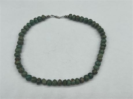 ANTIQUE TURQUOISE BEADED NECKLESS