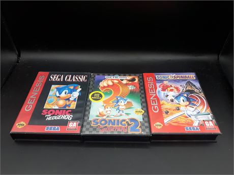COLLECTION OF SONIC GAMES - VERY GOOD CONDITION - SEGA GENESIS