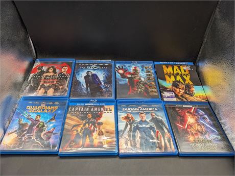 COLLECTION OF MARVEL & DC BLURAYS - EXCELLENT CONDITION