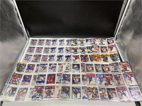 9 PAGES OF NFL ROOKIE CARDS