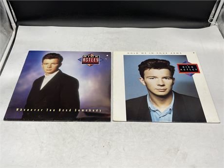 2 RICK ASTLEY RECORDS - VG (Slightly scratched)