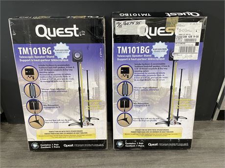 2 BOXES OF QUEST TELESCOPIC SPEAKER STANDS