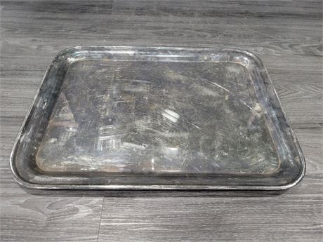 LARGE HEAVY SILVET PLATED TRAY (24"x18")