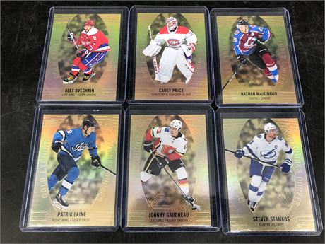 6 GOLD ETCHINGS HOCKEY CARDS
