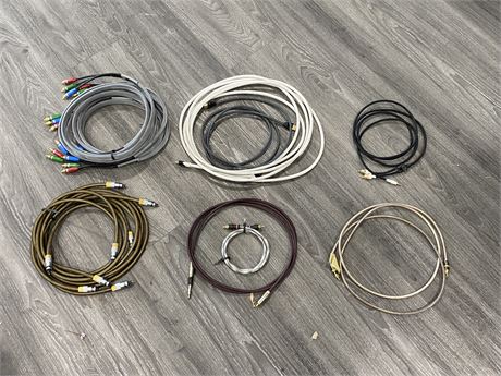 VARIOUS HIGH END AUDIO/VIDEO CABLES - HARMONIC TECH, STRAIGHT WIRE, PERAL