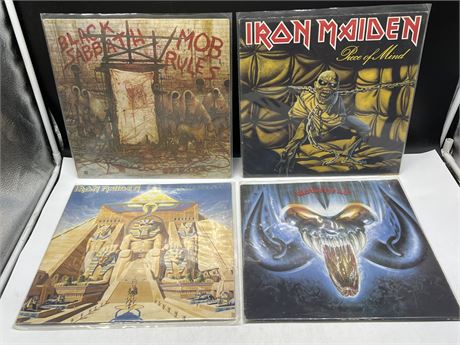 4 HEAVY METAL RECORDS - VG (Slightly scratched)