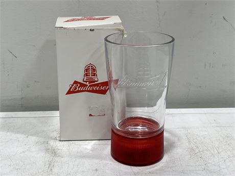 BUDWEISER RED LIGHT GLASS (6.5”)