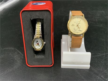 VINTAGE MICKEY MOUSE LORUS GOLD TONE WATCH (needs battery) & MZ BERGER WATCH