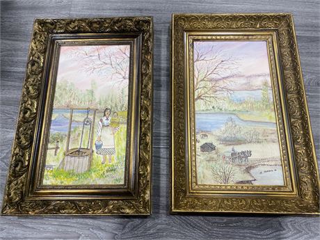 2 ORIGINAL PAINTINGS BY A.HARBUZ (23”x15”)