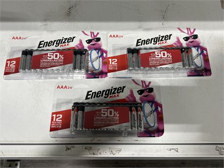 3 NEW ENERGIZER MAX AA24 BATTERY PACKS