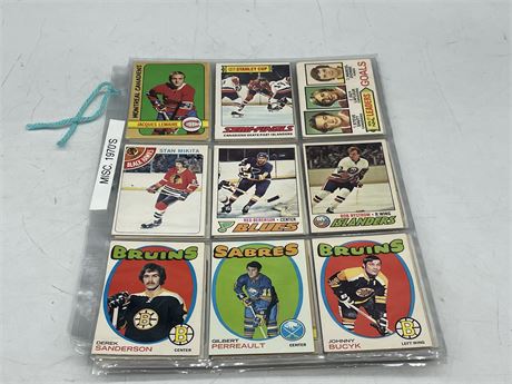 MIX OF 1970’s HOCKEY CARDS IN SHEETS