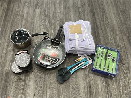 LOT OF NEW KITCHEN / HOUSEHOLD ITEMS