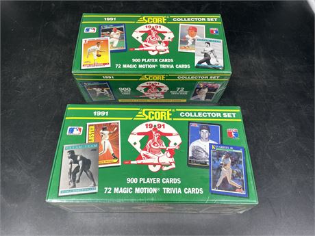 (2) FACTORY DEALED 91’ SCORE BASEBALL COLLECTOR 900 CARD SET