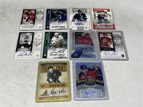 10 AUTO CARDS - INCLUDES ROOKIES