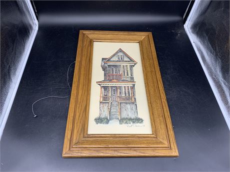 SIGNED OLDALE 1976 WATERCOLOUR OAK FRAMED PAINTING (15”x25”)