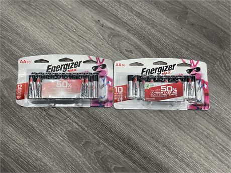 2 NEW PACKS OF ENERGIZER AA20 & AA16 BATTERIES