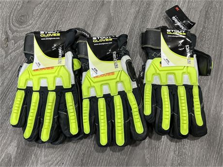 3 NEW PAIRS OF STOUT THINSULATE MECHANIC SERIES GLOVES - XXL