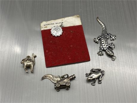5 STERLING CHARMS