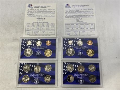 2000 & 2003 UNITED STATES MINT 10 COIN SET
