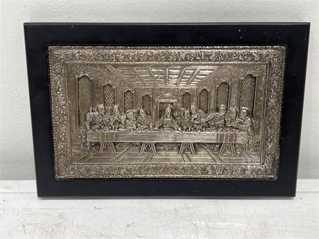 950 STERLING SILVER LAST SUPPER DEEP RELIEF PLAQUE (10.5”x7”)