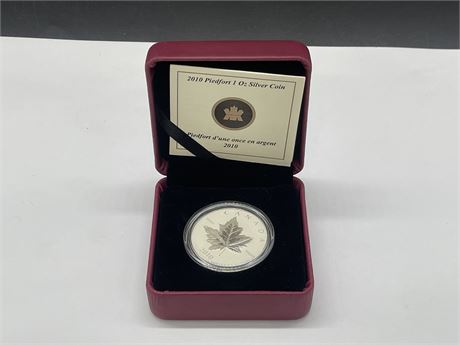 ROYAL CANADIAN MINT 2010 PIEDFORT 1 OZ SILVER COIN