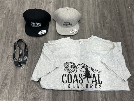 (NEW) COASTAL TREASURES SNAP BACK HATS, SHIRT & LANYARD