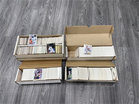 4 BOXES OF MISC 90’s BASEBALL / SMALL AMOUNT OF FOOTBALL