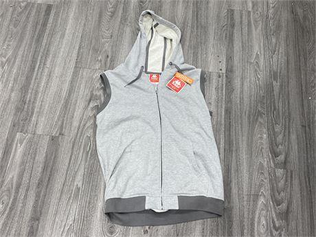 (NEW WITH TAGS) KAPPA SLIM FIT GRAY SLEEVELESS HOODIE SIZE XL