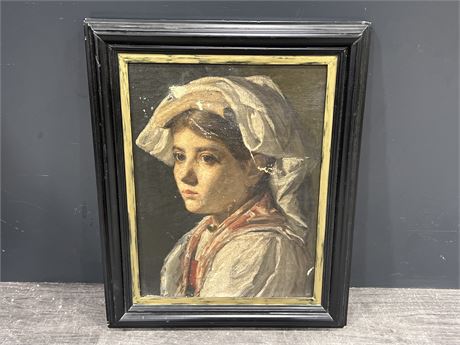 19TH CENTURY OIL ON CANVAS PAINTING 20”x15”