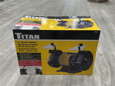 NEW OPEN BOX TITAN 6” BENCH GRINDER