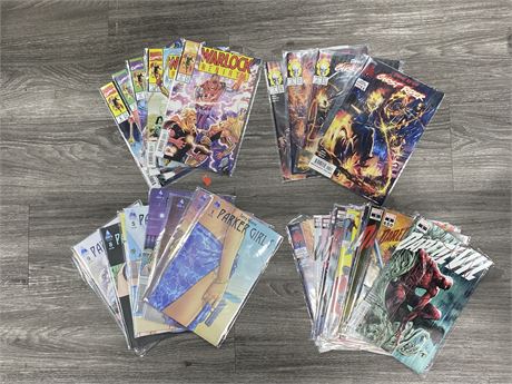 LOT OF COMPLETE COMIC SERIES-WARLOCK, GHOST RIDER, PARKER GIRLS AND DAREDEVIL