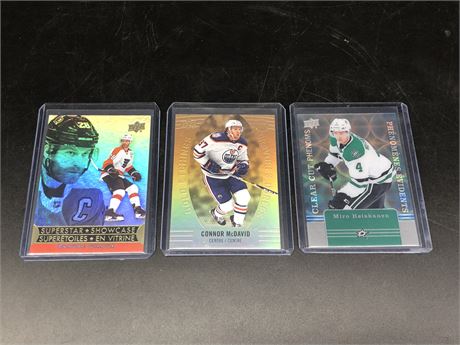 3 UPPER DECK TIM HORTONS NHL CARDS (MCDAVID, ECT..)