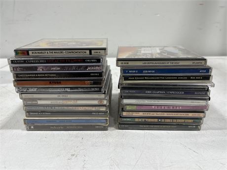 2 STACKS OF MISC CDS