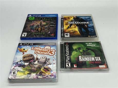 4 PLAYSTATION GAMES - GOOD CONDITION