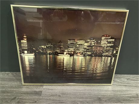 1984 DOWNTOWN VANCOUVER PICTURE (20”x17”) GLASS FRAME