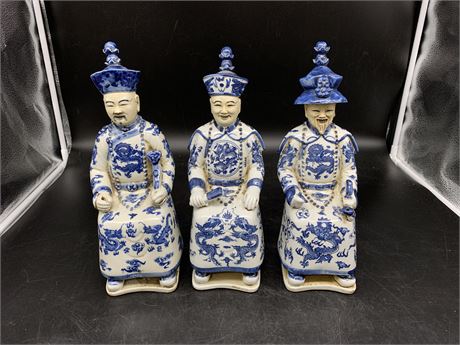 3 QING DYNASTY CHINESE FIGURES