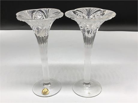 2 FRENCH CRYSTAL CANDLE HOLDERS