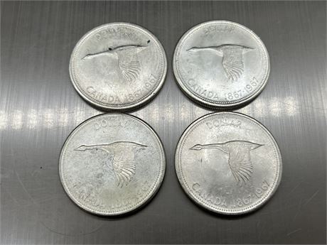 (4) 1967 SILVER CENTENNIAL COINS