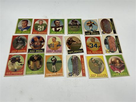 (18) 1958 NFL TOPPS CARDS
