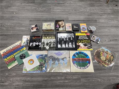 BOX OF ASSORTED BEATLES COLLECTIBLES