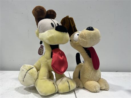 LOT OF 2 VINTAGE GARFIELD ODIE DOGS - 1 W/ TAGS - 17” TALL