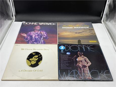 4 DIONNE WARWICK RECORDS - VG+ (1 has light scratching)