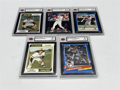 5 GRADED MLB CARDS