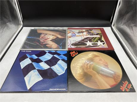 4 “THE CARS” RECORDS - EXCELLENT (E)