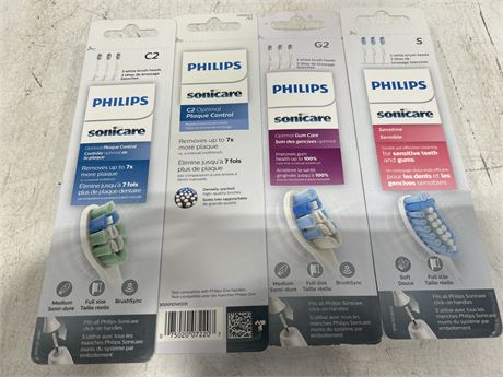 4 SEALED BOXES OF PHILIPS BRUSH HEADS