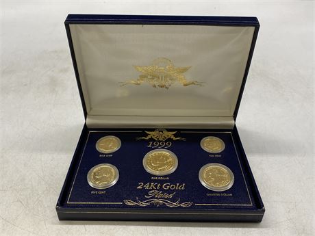 1999 UNITED STATES 24K GOLD PLATED PROOF COLLECTION COIN SET