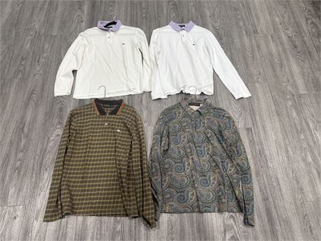 4 ETRO DESIGNER COLLARED LONG SLEEVES - MADE IN ITALY - SIZES S / M