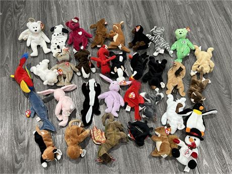 LOT OF COLLECTABLE BEANIE BABY STUFFIES