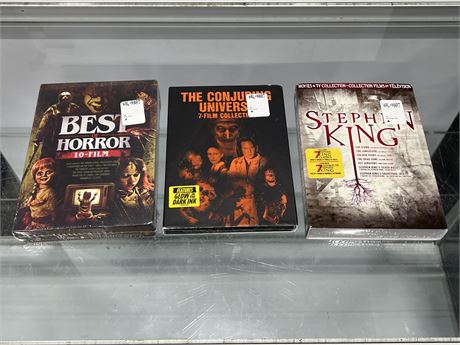 3 SEALED DVD HORROR FILM COLLECTIONS INCLUDING STEPHEN KING